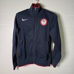 Olympic Team USA Nike Navy Zip Up Track Jacket United States Women's Y2K Medium